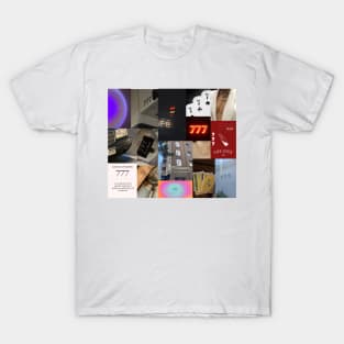 777 angel number aesthetic collage T-Shirt